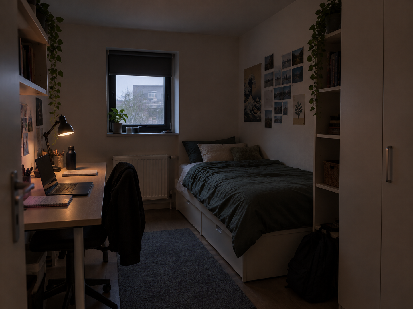 Een kleine studentenkamer met weinig daglicht mooi inrichten